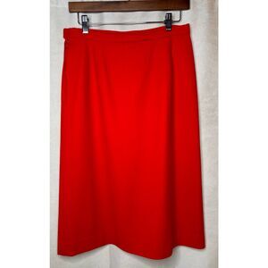 Vintage Pendleton Red Wool Midi Skirt Size 12 Classic Career USA